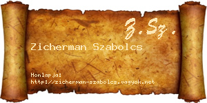 Zicherman Szabolcs névjegykártya